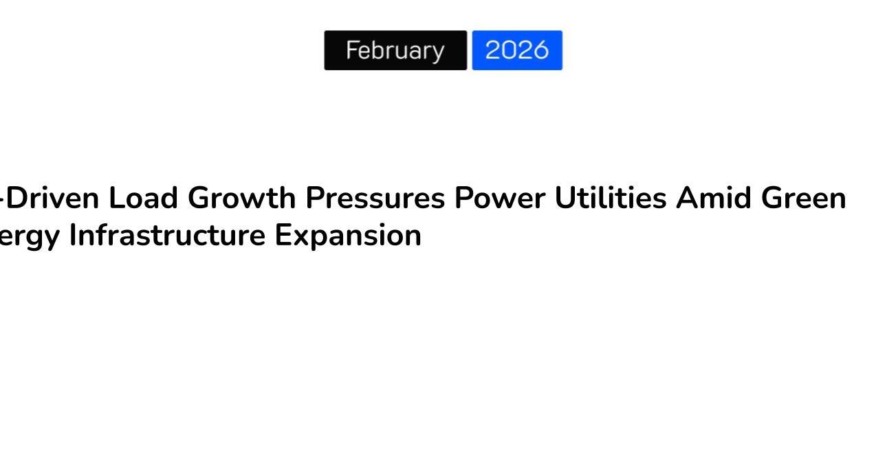 AI-Driven Load Growth Pressures Power Utilities Amid Green Energy Infrastructure Expansion
