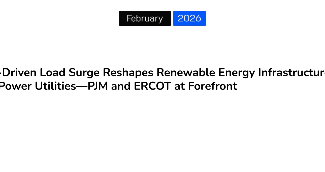 AI-Driven Load Surge Reshapes Renewable Energy Infrastructure in Power Utilities—PJM and ERCOT at Forefront